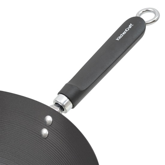Poêle wok, 35,5 cm, acier au carbone - fabriquée par Kitchen Craft
