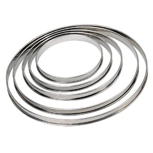 Stainless steel tart mold, 24 cm - de Buyer