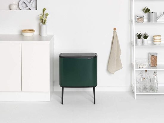 Kanta za otpatke "Bo Touch", nehrđajući čelik, 11+23 L, Pine Green - Brabantia