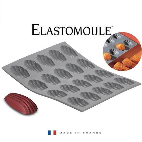Silicone mold for mini-madlene, 20 pieces, 21 x 17.6 cm - "de Buyer" brand