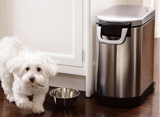 Cesto de comida para animais de estimação, aço inoxidável, 30 L - simplehuman