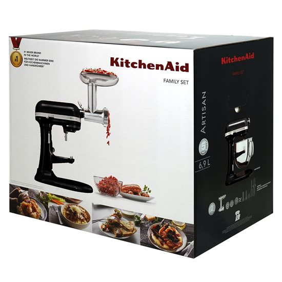 Stand mixer Bowl-Lift, 6.9L, with meat grinder attachment, Artisan, Onyx Black - KitchenAid