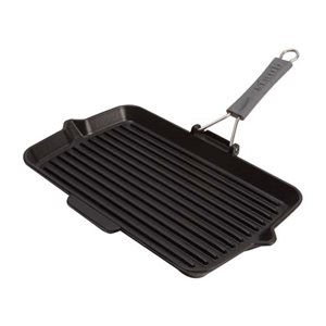 Rectangular grill pan, 34 x 21 cm, cast iron, <<Black>> - Staub