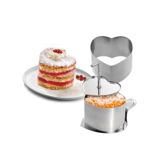 Set of stainless steel heart-shaped moulds, 7.5 cm in diameter, 4 pieces - Westmark