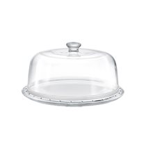 Cake stand with dome-shaped lid, 31 cm, glass - Borgonovo
