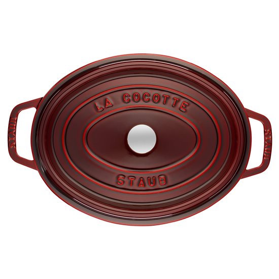 Oval Cocotte cooking pot, cast iron, 33cm/6.7L, Grenadine - Staub