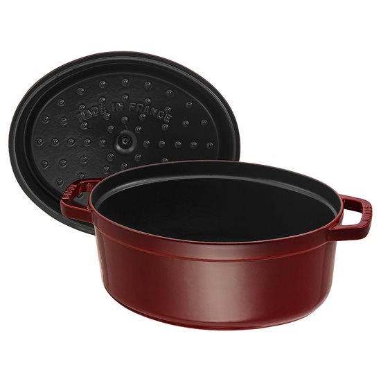 Oval Cocotte cooking pot, cast iron, 33cm/6.7L, Grenadine - Staub