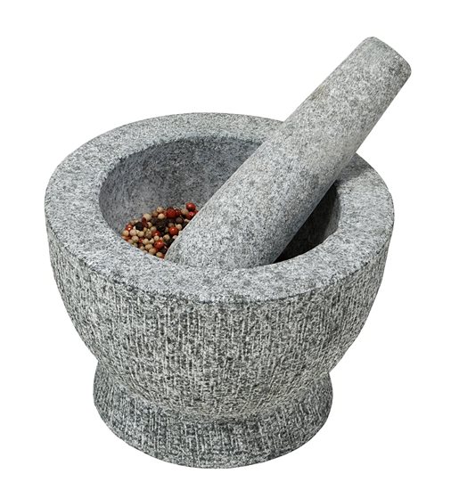Mortar with pestle, 18 cm, granite - Kesper