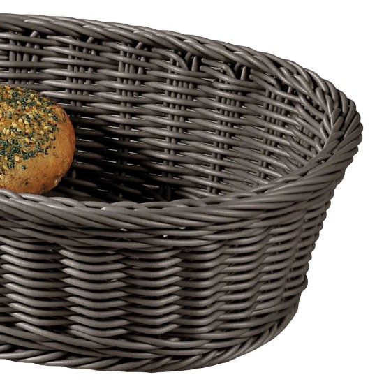 Oval brødkurv, 29,5 x 23 cm, plast, grå - Kesper