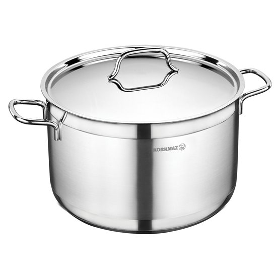 Stainless steel cooking pot, with lid, 30cm/11L, "Alfa" - Korkmaz