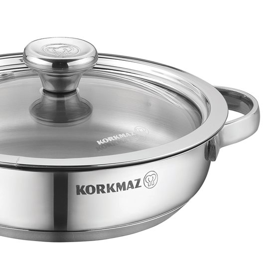 Kjele i rustfritt stål, med lokk, 14cm/0,5L, "Minika" - Korkmaz