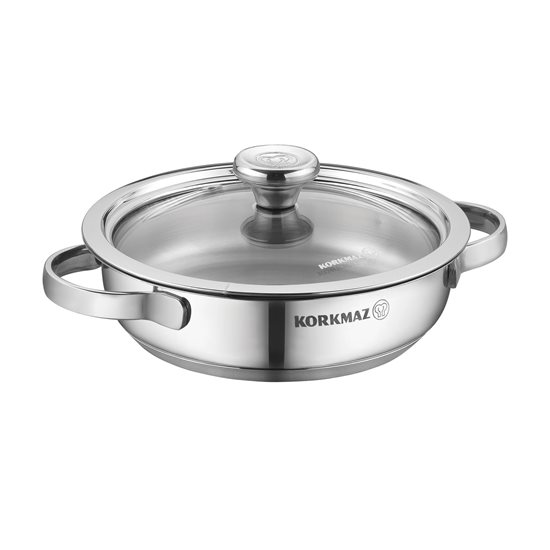 Stainless steel saucepan, with lid, 14cm/0.5L, "Minika" - Korkmaz