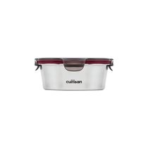 Round food storage container, stainless steel, 640 ml, "Flora" - Cuitisan