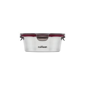 Round food storage container, stainless steel, 640 ml, "Flora" - Cuitisan