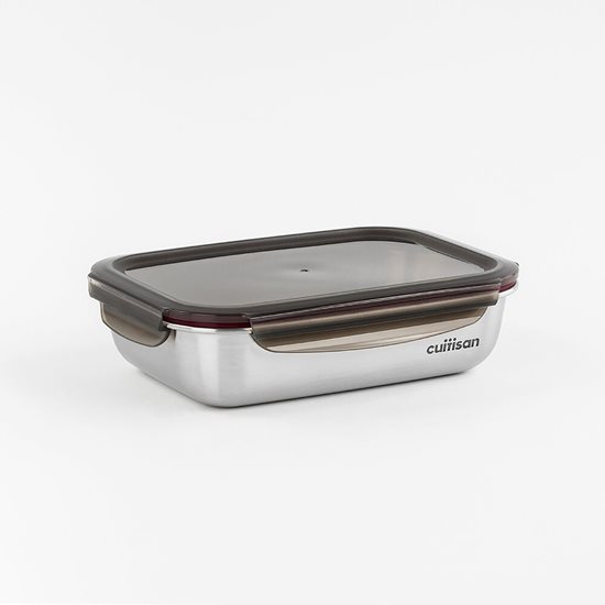 Rectangular food storage container, stainless steel, 1900 ml, "Flora" - Cuitisan