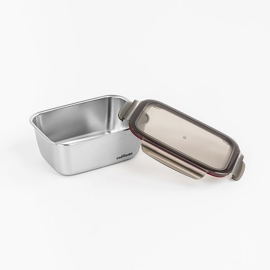 Rectangular food storage container, stainless steel, 1800 ml, "Flora" - Cuitisan