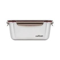 Rectangular food storage container, stainless steel, 1800 ml, "Flora" - Cuitisan