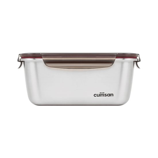 Rectangular food storage container, stainless steel, 1800 ml, "Flora" - Cuitisan