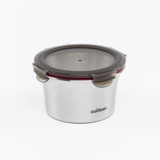 Round food storage container, stainless steel, 920 ml, "Flora" - Cuitisan