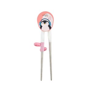 Chopsticks for children, stainless steel, "Infant", Pink - Cuitisan
