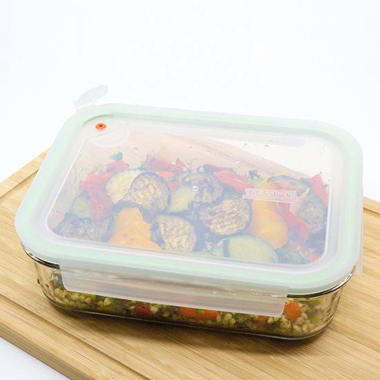 Rectangular food storage container, made from glass, 2000 ml, "Air Type" - Glasslock