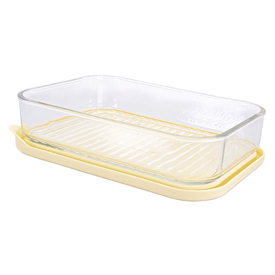 Rectangular food storage container, made from glass, 1050 ml, "Cheese Type" - Glasslock