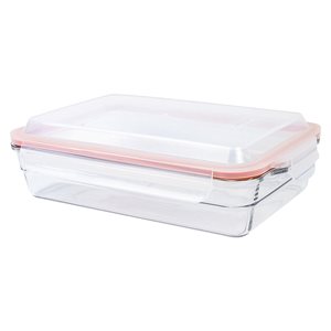 Rectangular food storage container, made from glass, 2200 ml – Glasslock