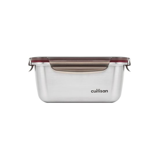 Rectangular food storage container, stainless steel, 980 ml, "Flora" - Cuitisan