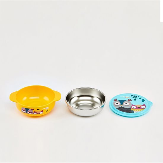 Children's bowl, stainless steel, 12.2 cm/400 ml, "Infant", Yellow - Cuitisan