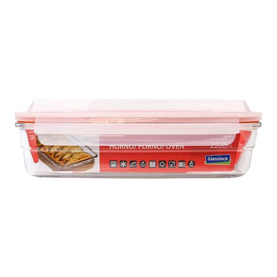 Récipient alimentaire rectangulaire en verre, 2200 ml – Glasslock