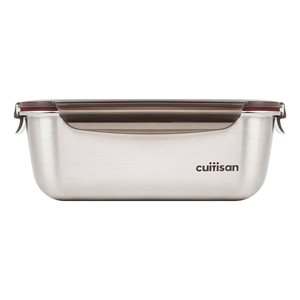 Rectangular food storage container, stainless steel, 2800 ml, "Flora" - Cuitisan