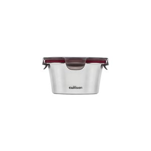 Round food storage container, stainless steel, 410 ml, "Flora" - Cuitisan