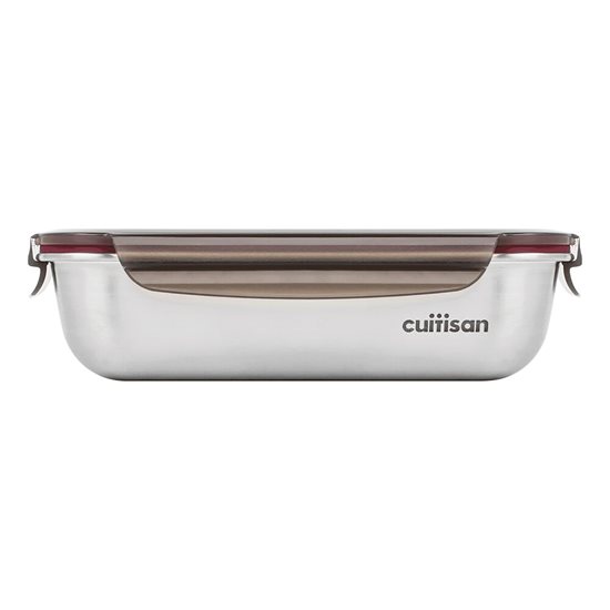 Rectangular food storage container, stainless steel, 1900 ml, "Flora" - Cuitisan