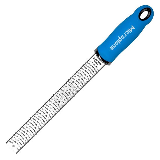 Grater, surgical stainless steel, 30.5 x 3.3 cm, Neon Blue - Microplane