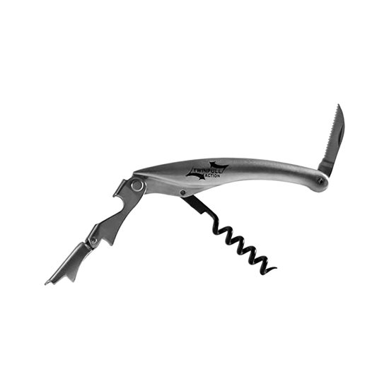 3 in 1 "Twin Pull" corkscrew, Silver - Grunwerg