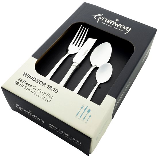 24-piece cutlery set, stainless steel - Grunwerg