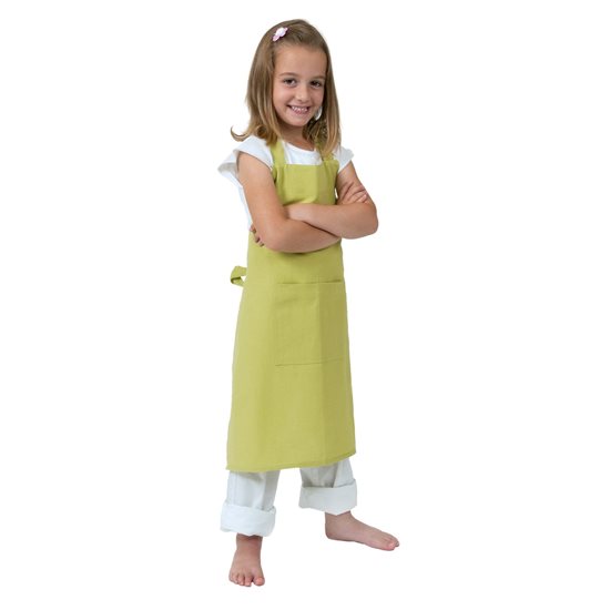 Kitchen apron for kids, 52 x 63 cm, 'Lime' - Tiseco