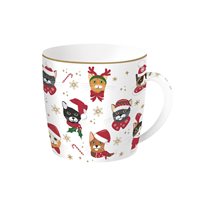 Porcelain mug, 350 ml, "CHRISTMAS FRIENDS CATS" - Nuova R2S brand
