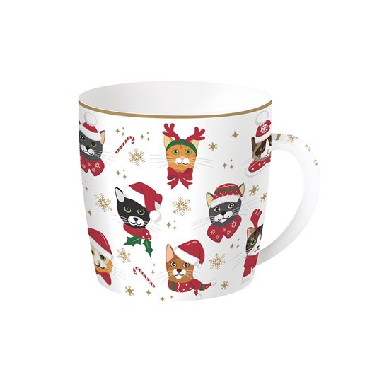 Tazza tal-porċellana, 350 ml, "CHRISTMAS FRIENDS CATS" - marka Nuova R2S