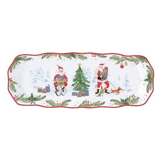 Strežna pladnja, porcelana, 37x14 cm, "JOYFUL SANTA" - Nuova R2S blagovna znamka