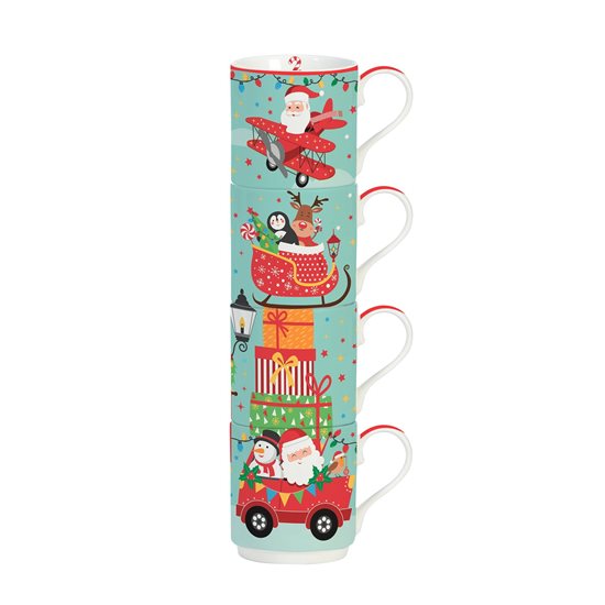 4 porselen kupadan oluşan set, 275 ml, "SANTA'S FRIENDS" - Nuova R2S brand