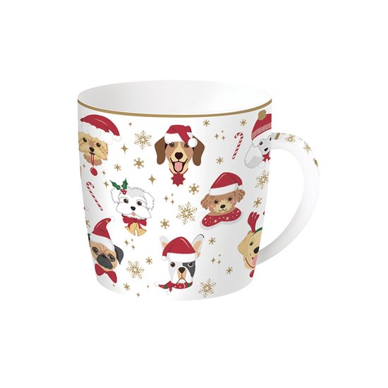 Mug tal-porċellana, 350 ml, "CHRISTMAS FRIENDS DOGS" - marka Nuova R2S