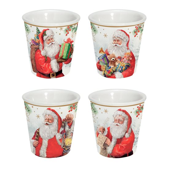 4 db-os kávéscsésze készlet, porcelán, 100 ml, "SANTA IS COMING" - Nuova R2S márka