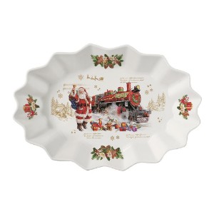 Porcelain oval platter, 30x20.5 cm, "CHRISTMAS MEMORIES" - Nuova R2S brand
