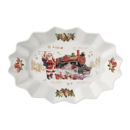 Porcelæn ovalt fad, 30x20,5 cm, "CHRISTMAS MEMORIES" - Nuova R2S mærke