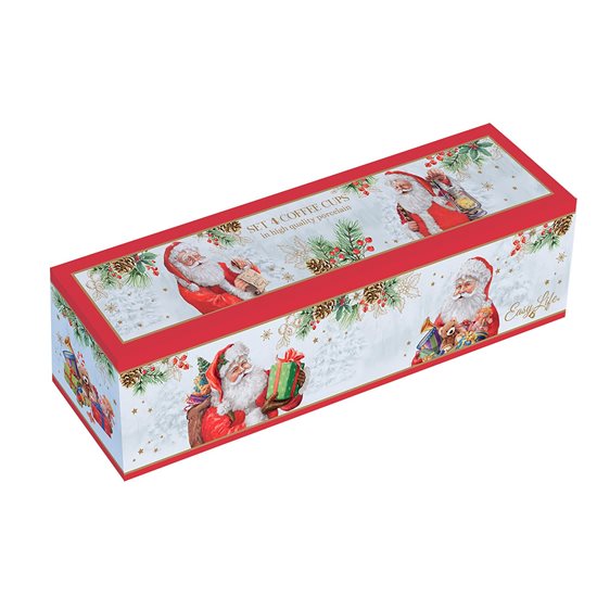 4'lü kahve fincanı seti, porselen, 100 ml, "SANTA IS COMING" - Nuova R2S marka