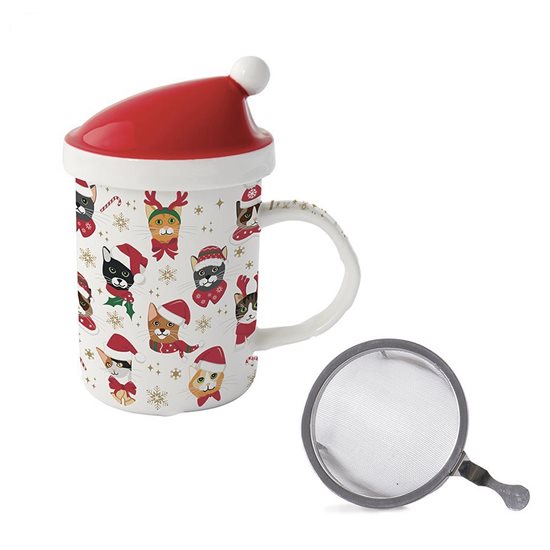 Mugg med lock och infuser, 370 ml, "CHRISTMAS FRIENDS" - märket Nuova R2S