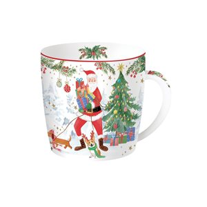 Porcelain mug, 350 ml, "JOYFUL SANTA" - Nuova R2S brand