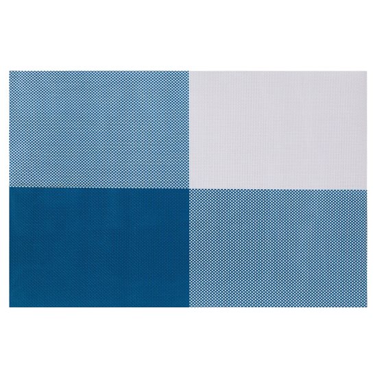 4-delt bordmattesett, Blue, 45 × 30 cm