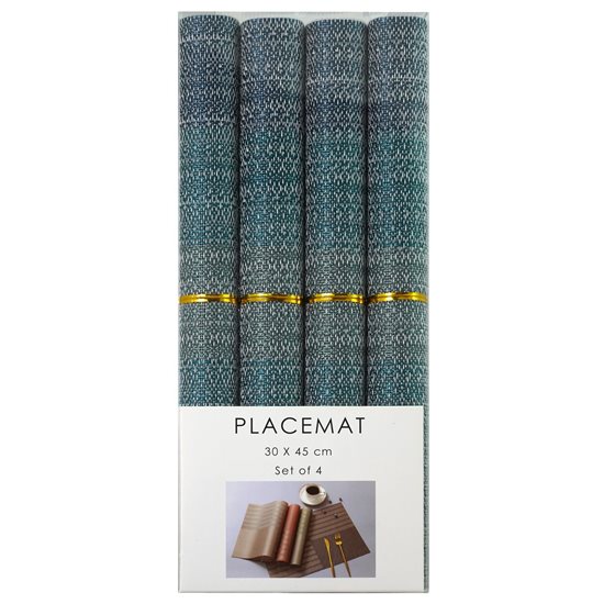 Set of 4 placemats, 45 x 30 cm, Blue